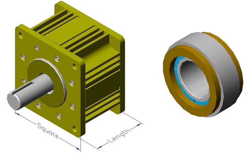 Housed slotless iron core brushless motors, radial, internal rotor